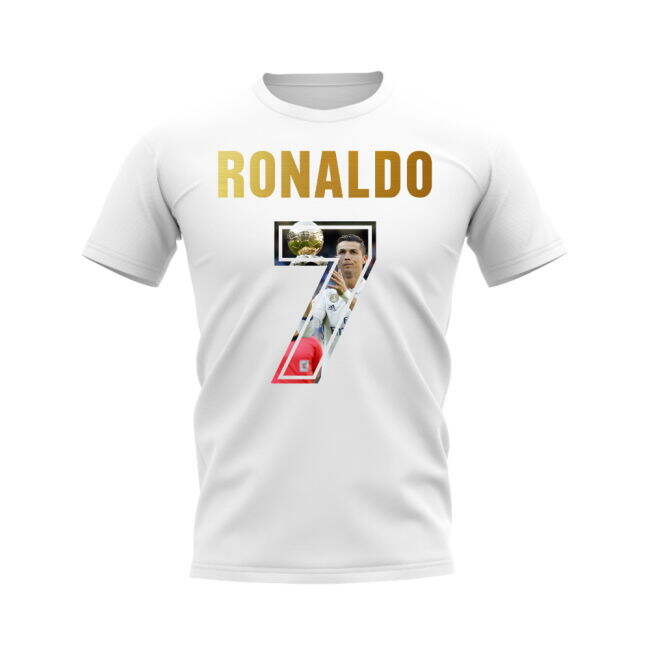 Cristiano Ronaldo Name And Number Real Madrid T-Shirt (White) - Sup...