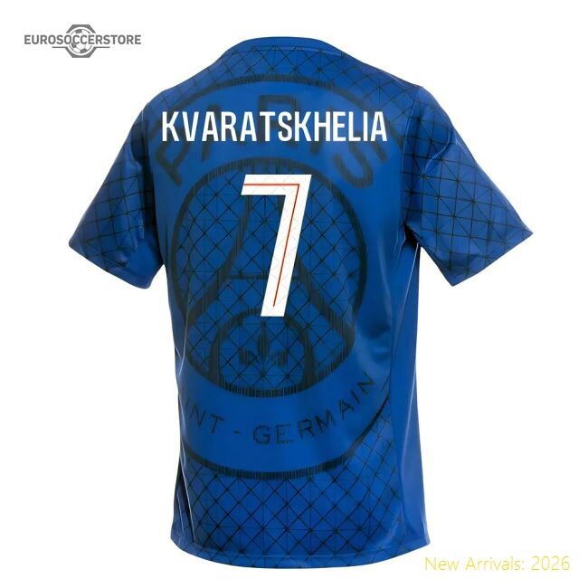 High-Quality 2025-2026 Psg Academy Pro Home Pre Match Shirt (Royal) (Kvaratskhelia