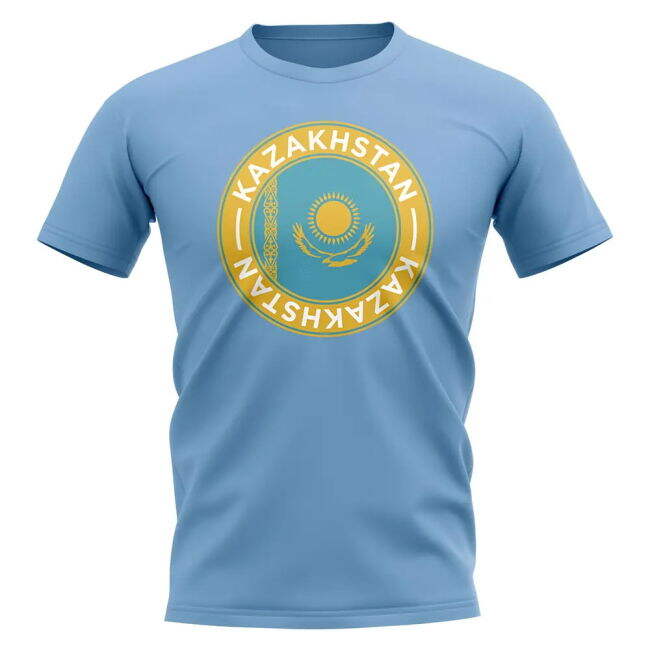 Kazakhstan Football Badge T-Shirt (Sky) Premium Netherlands