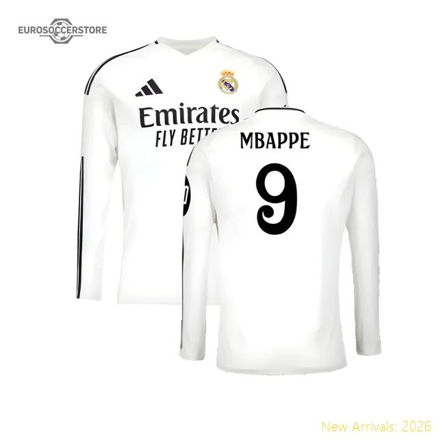 2024-2025 Real Madrid Long Sleeve Main Jersey (mbappe 9)