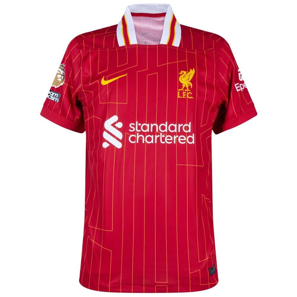 Liverpool Home Kids Edition Team Jersey 2024-25 Edition Winners Trophy