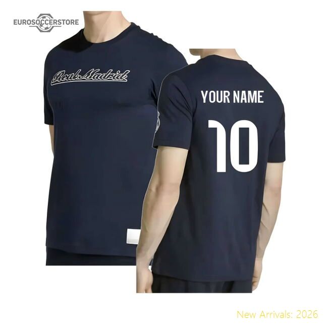 2025-2026 Real Madrid Us Tee (navy) (your Name) - Fan Design