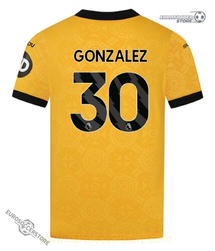 Wolverhampton Wanderers 25-26 Season Home Jersey with GONZALEZ Name and Number 30