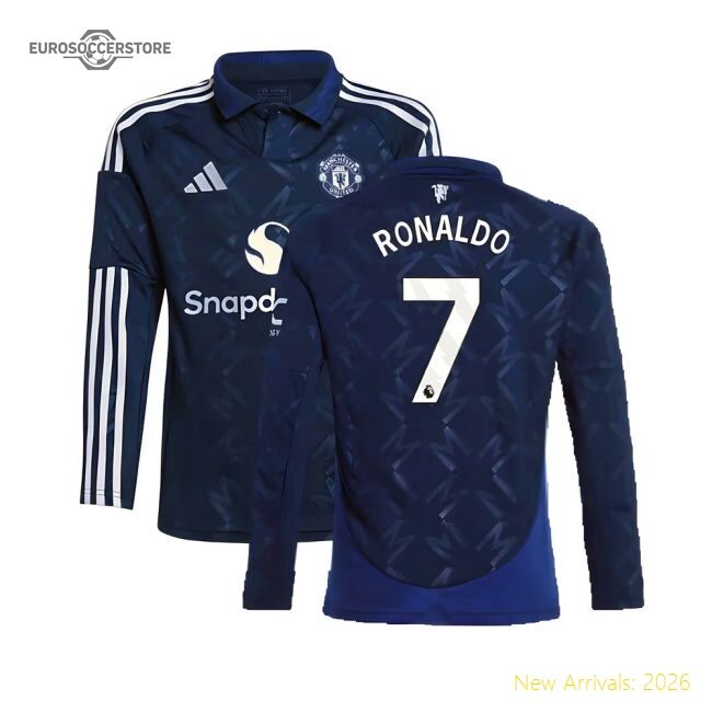 Official 2024-2025 Man Utd Long Sleeve Away Shirt (kids) (ronaldo 7