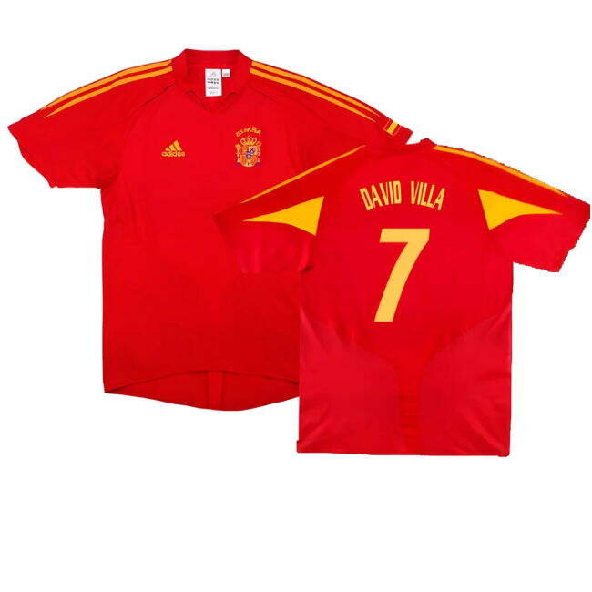 Spain 2004-06 Home Shirt ((Very Good) XL) (David Villa 7)