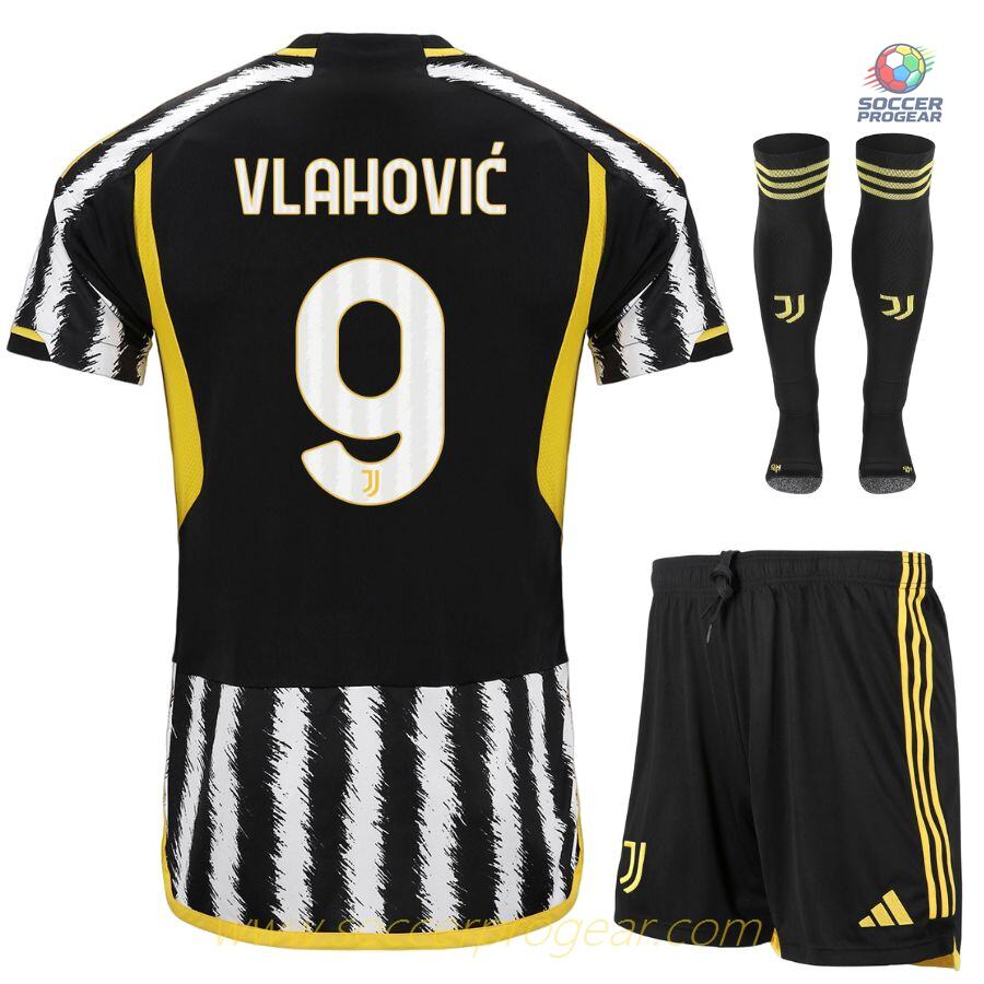 Juventus Home Children Jersey Set Soccer Jersey 2023 2024 Vlahovic
