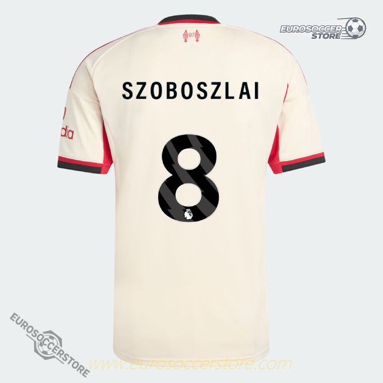 Away Jersey 25-26 of Liverpool's SZOBOSZLAI with the number 8