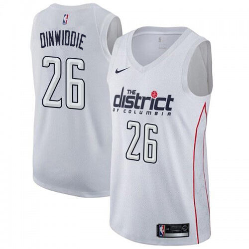 Wizards #26 Spencer Dinwiddie Premium 2024 City NBA Jersey - White