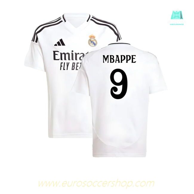 2024-2025 Real Madrid Home Shirt (Kids) (Mbappe 9)