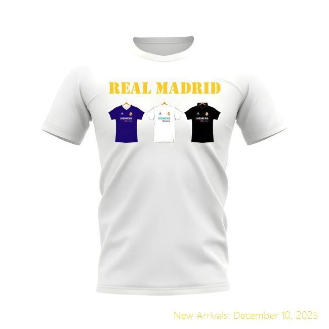 Real Madrid 2002-2003 RM Retro Durable Shirt T-shirt - Text (White)