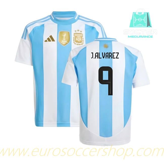2024-2025 Season Argentine National Team Home Football Shirt Kids (J.ALVAREZ 9)