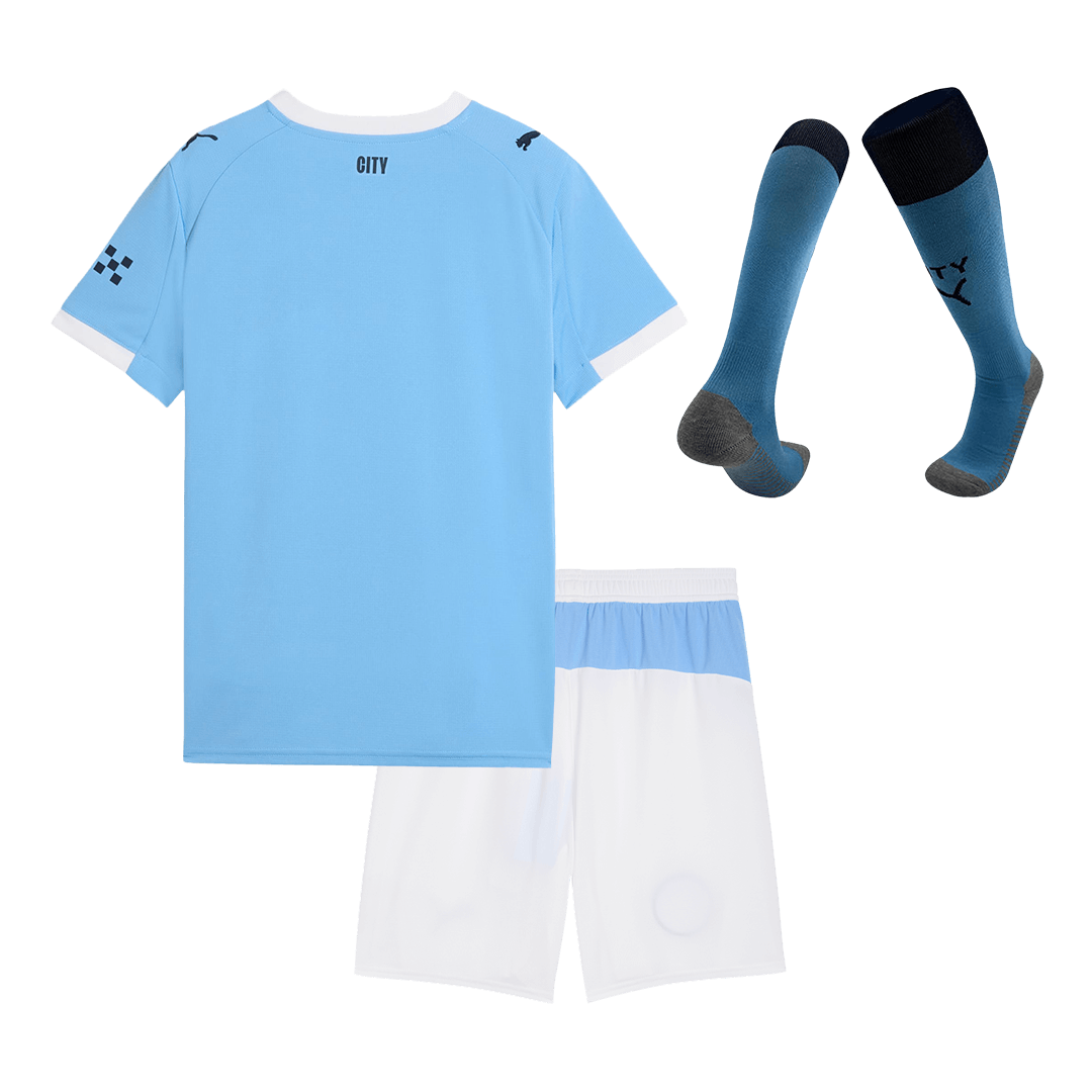 Manchester City Home Kids Soccer Jerseys Full Kit 2025/26