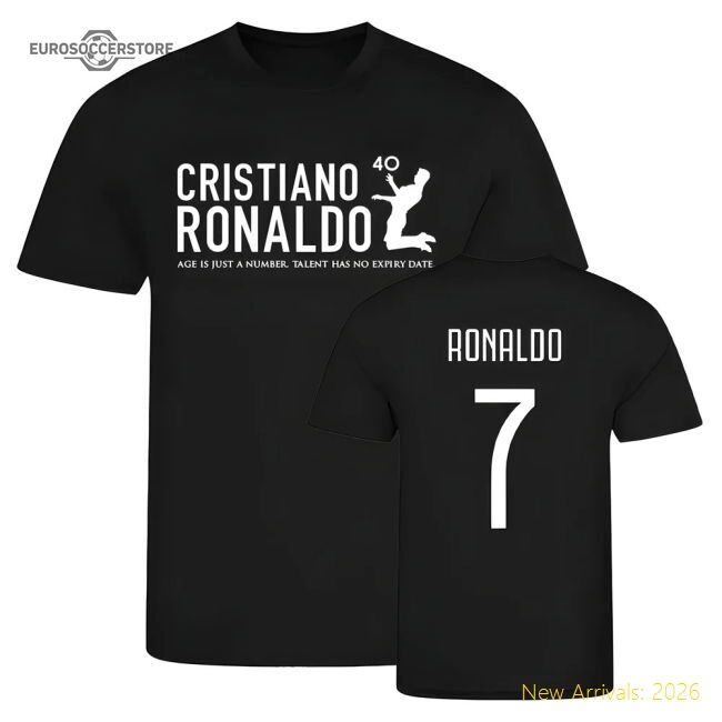 Cristiano Ronaldo At 40 Juve Tee 7 (black) - Supporter Edition