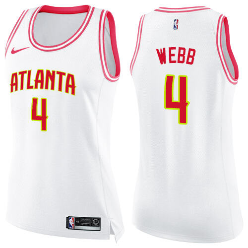 Official Hawks #4 Spud Webb 2024 Icon NBA Swingman Jersey White -