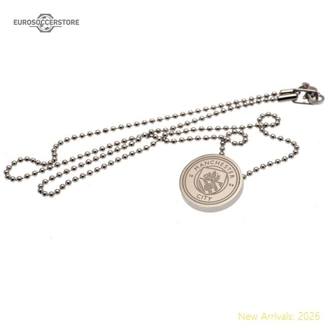 Official Manchester City Fc Stainless Steel Pendant & Chain - Premium