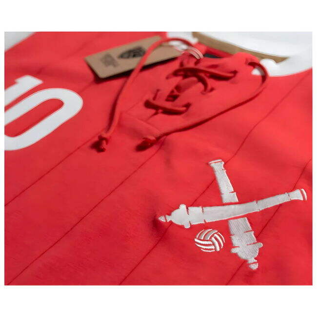 The Cannon Bergkamp Home Retro Football Shirt with Laces