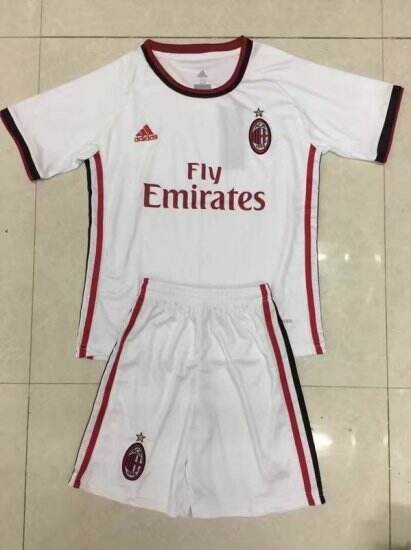 Kids AC Milan Away 201718 Soccer Suits ShirtShorts - Official Replica