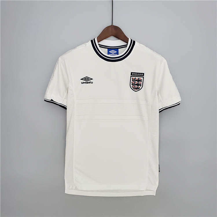2000 England Home White Retro Soccer Jersey Football Shirt - Official