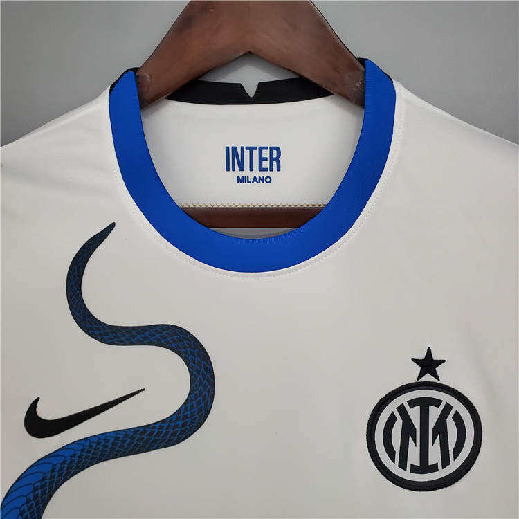 Inter Milan 21-22 White Away Snake Soccer Jersey Football Shirt -