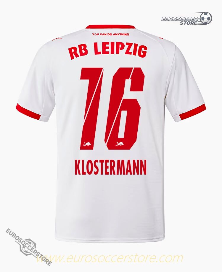 RB Leipzig 25-26 Season Home Jersey with KLOSTERMANN 16 Printing