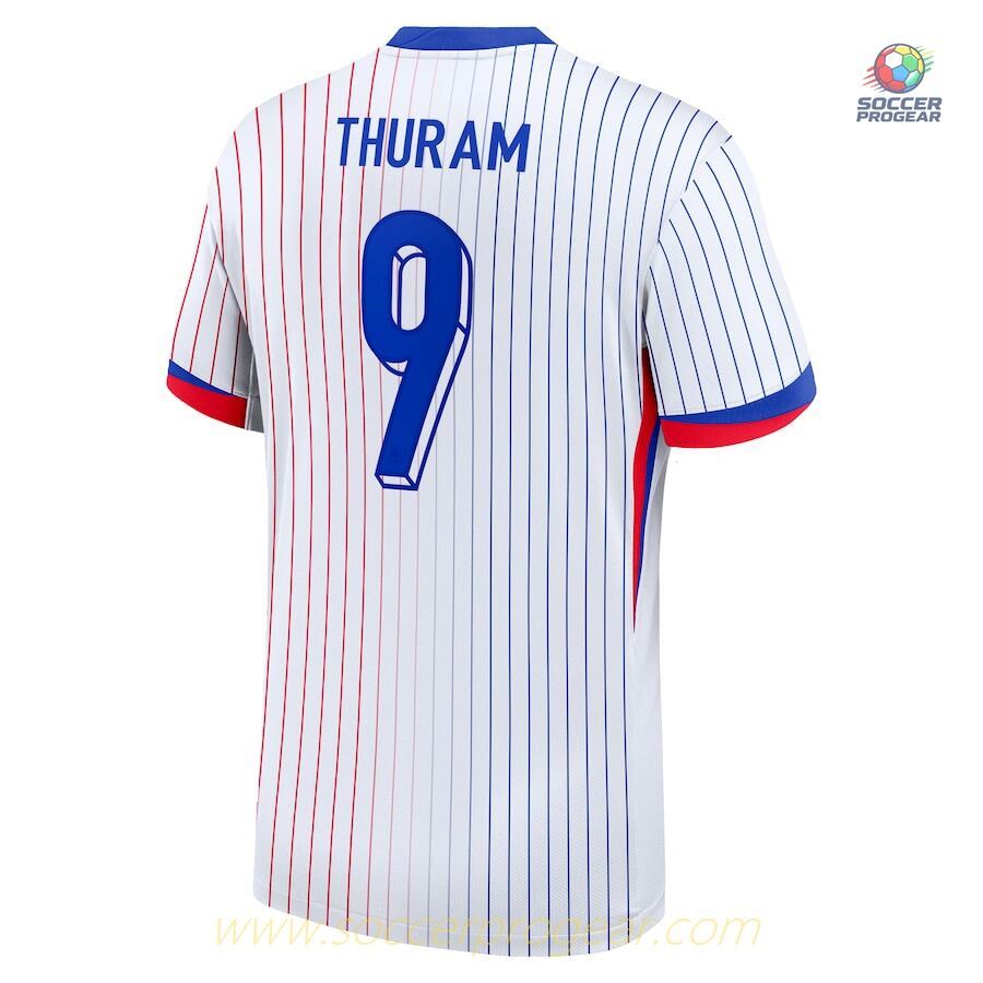 France National Team Away Team Football Jersey 2024-2025 Edition Season Thuram