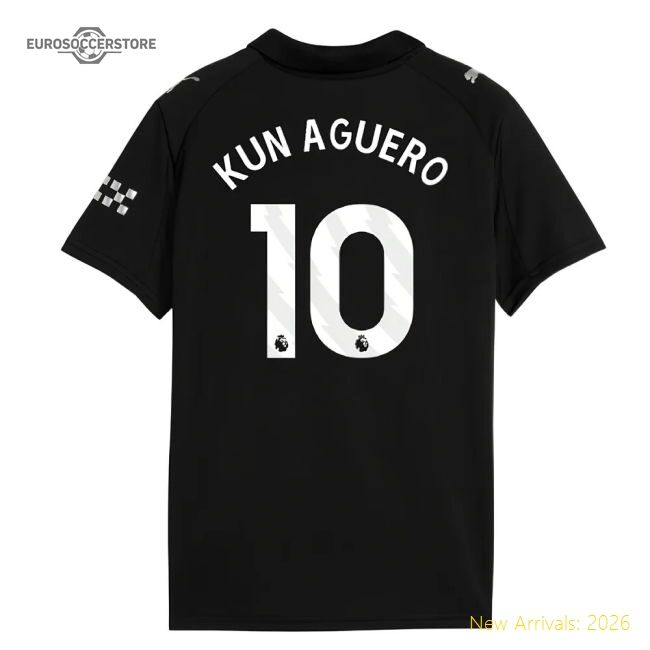 Official 2025-2026 Man City Away Mini Kit (kun Aguero 10) - Premium