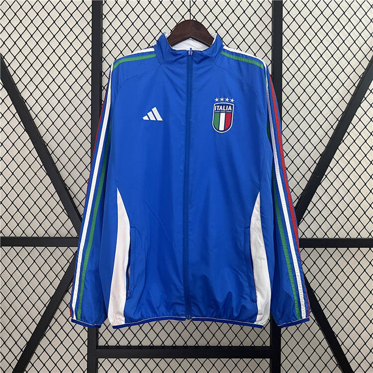 UEFA Euro 2024 Italy Reversible Trench Jacket WhiteBlue - Official