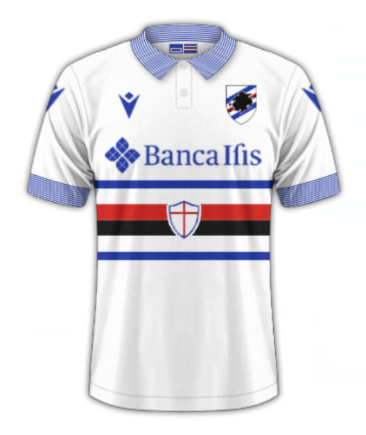 UC Sampdoria 2324 Away White Soccer Jersey Shirt - Official Replica
