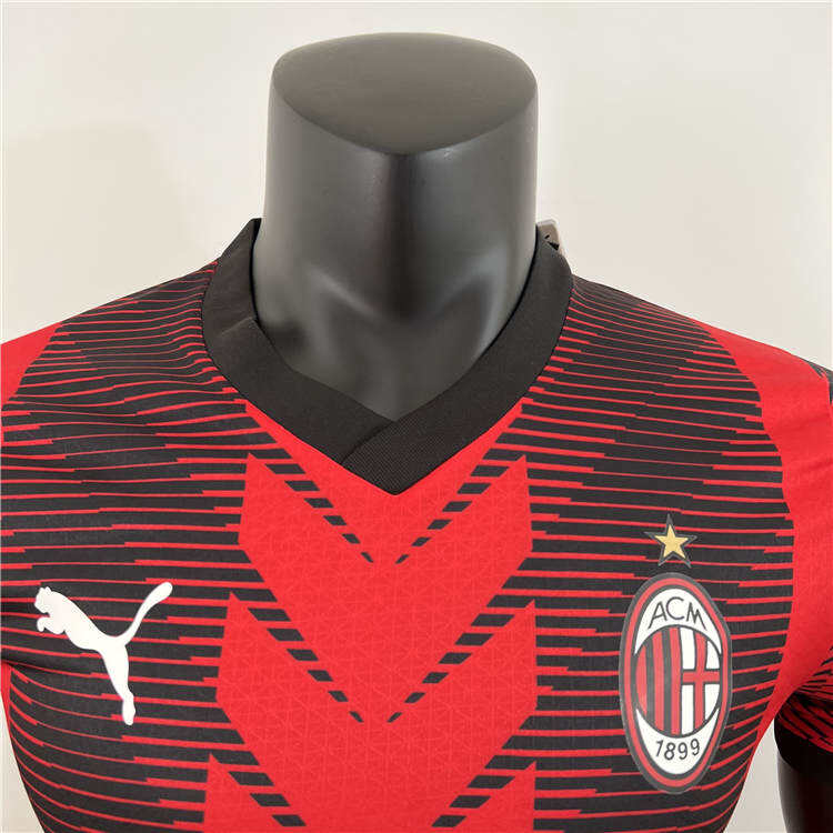 AC Milan Football Shirt 2324 Home Red Soccer Jersey Shirt Authentic