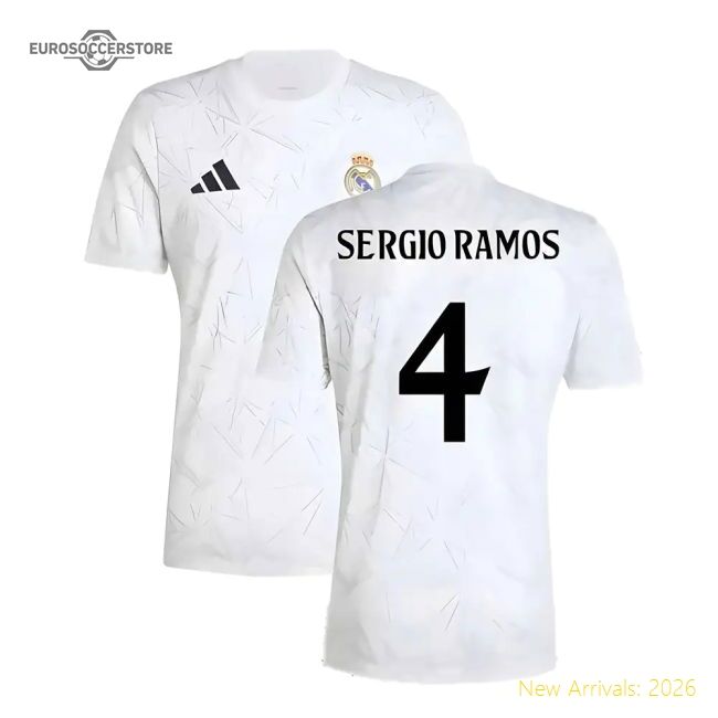2024-2025 Real Madrid Pre-match Shirt (white) (sergio Ramos 4)