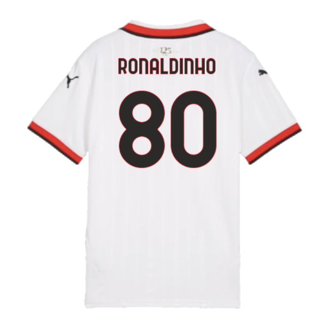 Acm Ac Milan Away Shirt Kids Ronaldinho #80 Professional Grade Die...
