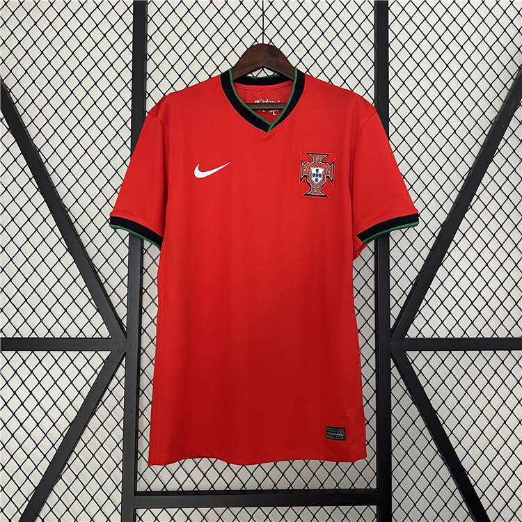 UEFA Euro 2024 Portugal Home Red Soccer Jersey Football Shirt -
