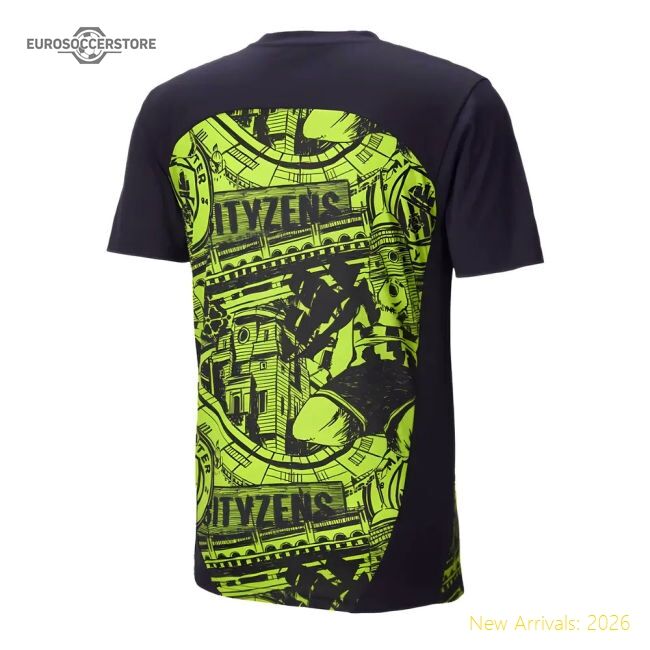 Premium 2024-2025 Man City Pre-match Shirt (yellow Glow) - Kids