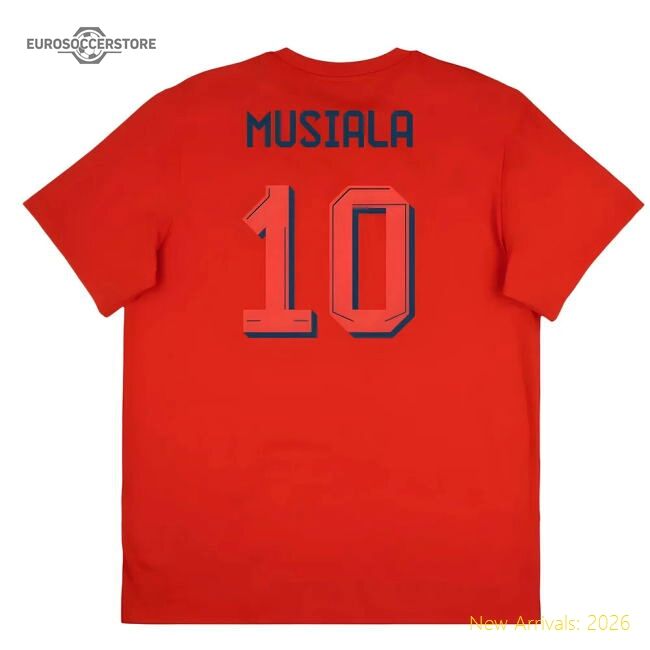 2025-2026 Bayern Munich Seasonal Graphic Tee (red) (musiala 10)