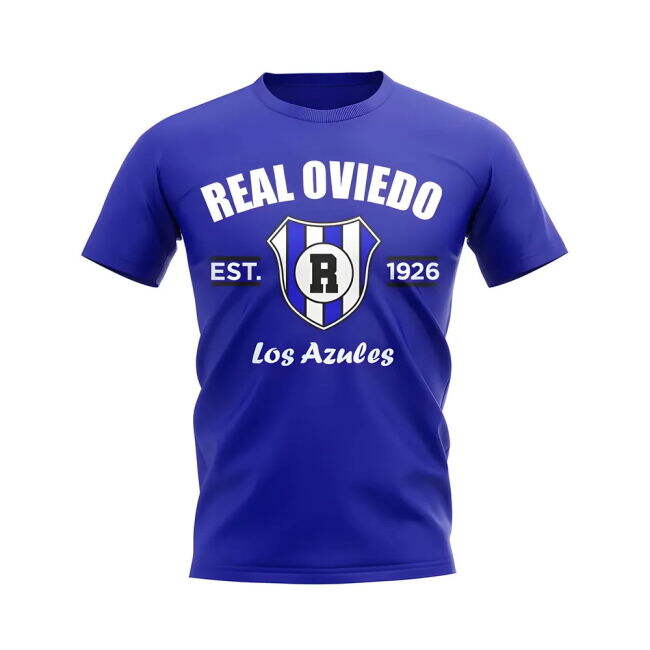 Real Oviedo Established Football T-Shirt (Blue) - Stadium Quality -...