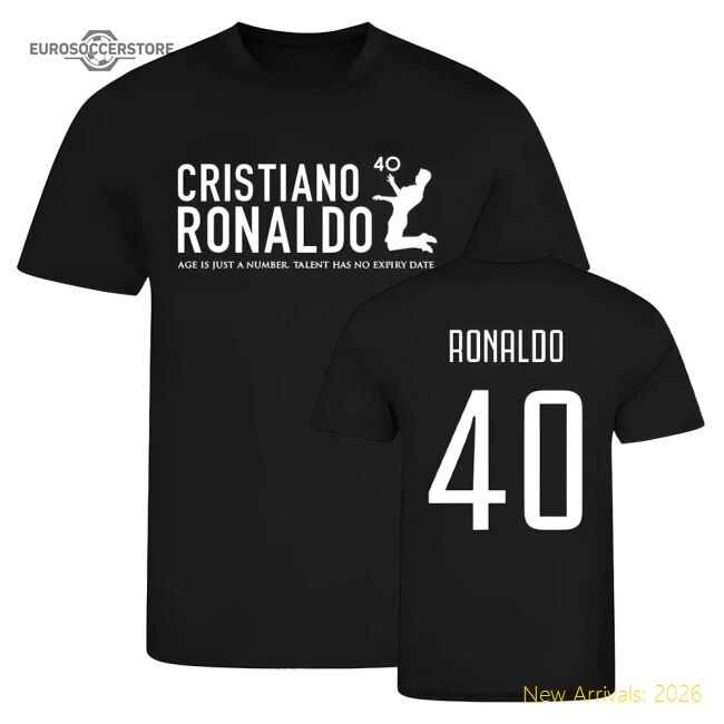 Cristiano Ronaldo At 40 Bianconeri Casual Tee (black) - Affordable