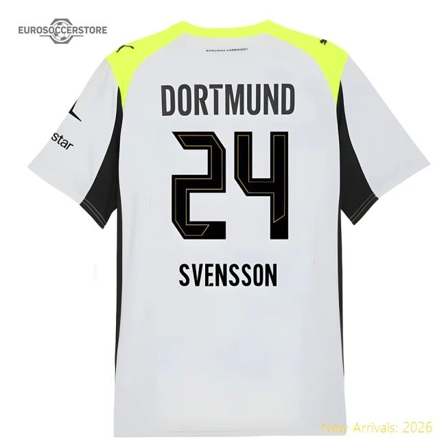 High-Quality 2025-2026 Borussia Dortmund Away Shirt (Svensson 24)