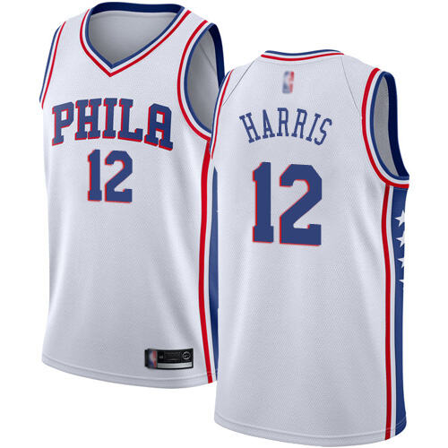 Sixers #12 Tobias Harris High-Quality 2024 Icon NBA Jersey - White