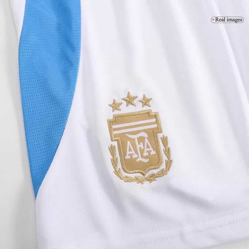 Argentina Home Kids Soccer Jerseys Kit Copa America 2024 Authentic Kit
