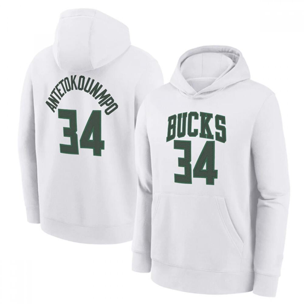 Performance Premium Men's Bucks #34 Giannis White Basketball Jersey