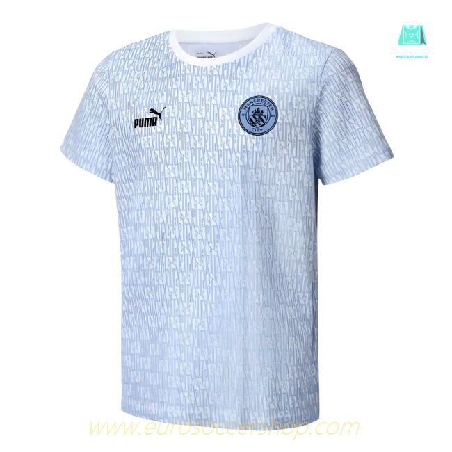 2024-2025 Man City ftblCulture Tee AOP (Light Blue) - Kids (Foden 47)