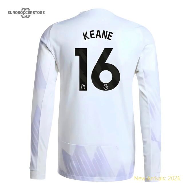 Official 2025-2026 Man Utd Authentic Long Sleeve Away Shirt (keane