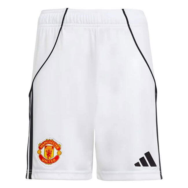 2025-2026 Man Utd Home Shorts (White) - Kids