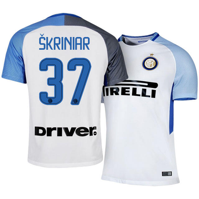 Inter Milan Away 201718 37 Milan Skriniar Soccer Jersey Shirt -