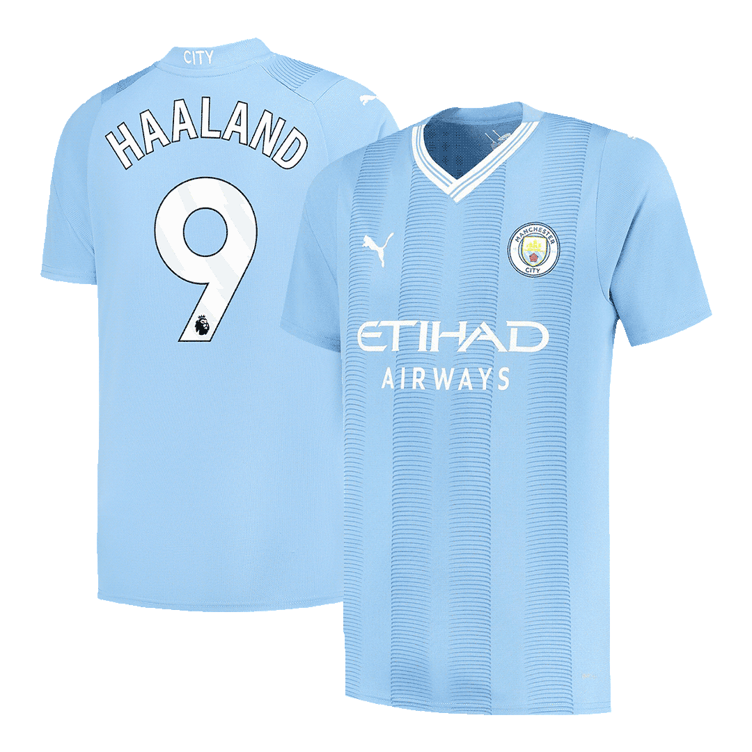 HAALAND #9 Manchester City Home  Soccer Jersey 2023/24 Authentic Kit