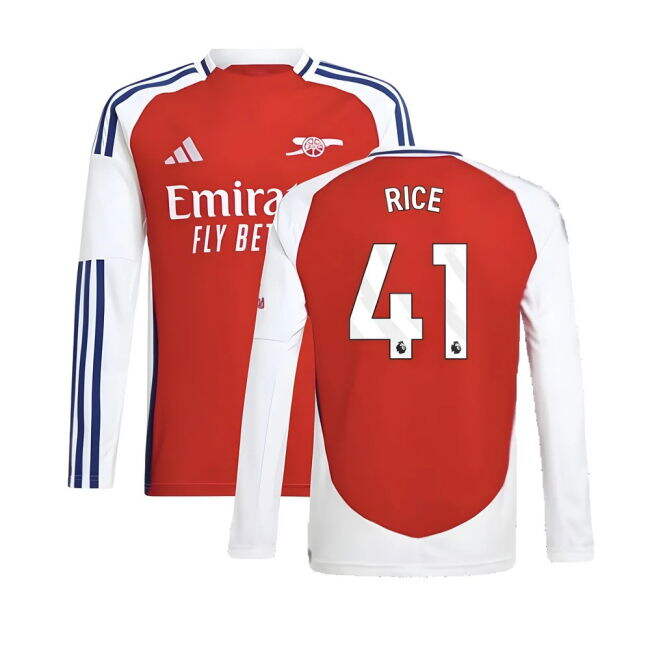 2024-2025 Arsenal Long Sleeve Home Shirt (Kids) (Rice 41)