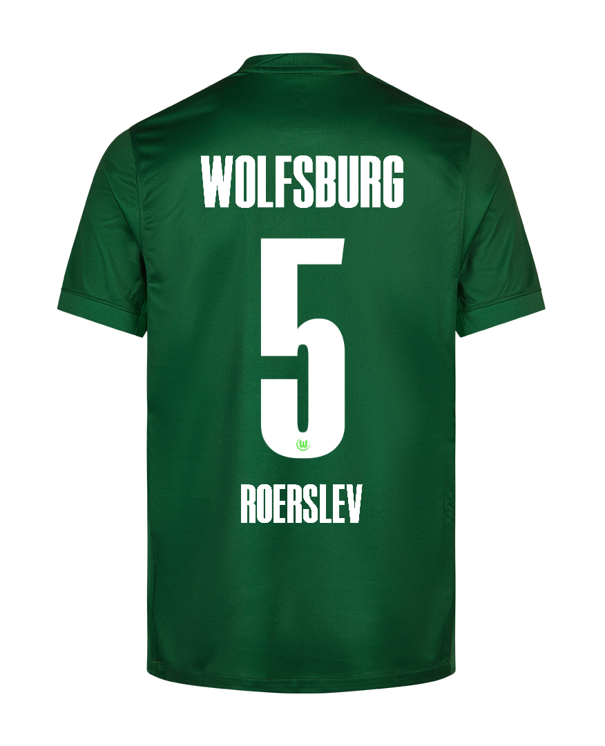 Wolfsburg's 25-26 Home Jersey Featuring ROERSLEV 5