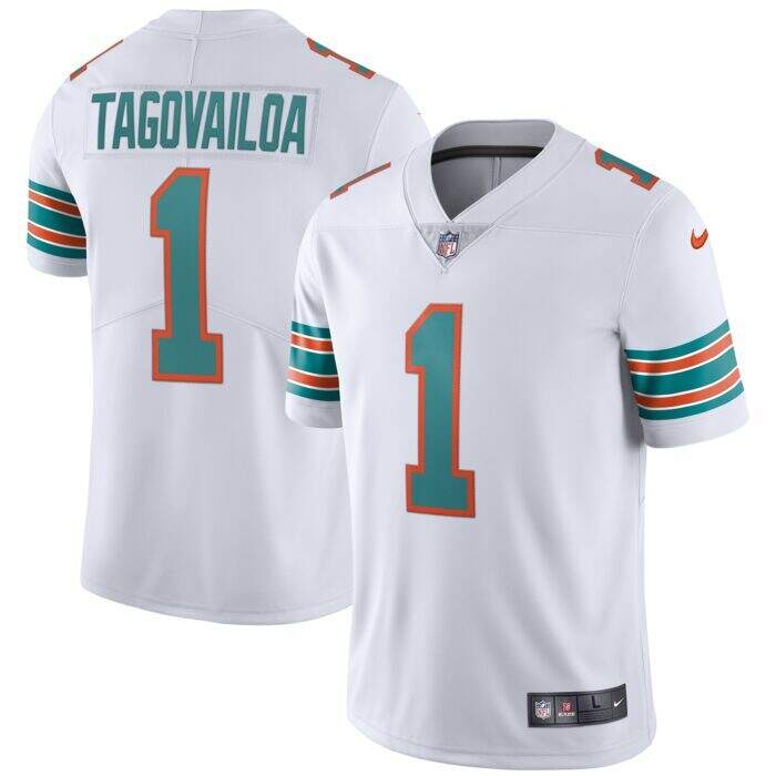 Men's Miami Dolphins Tua Tagovailoa Nike White 2nd Alterna...