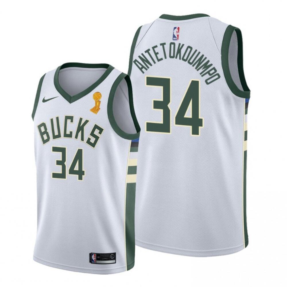 Limited Edition Men's MIL #34 Giannis White Basketball Jersey