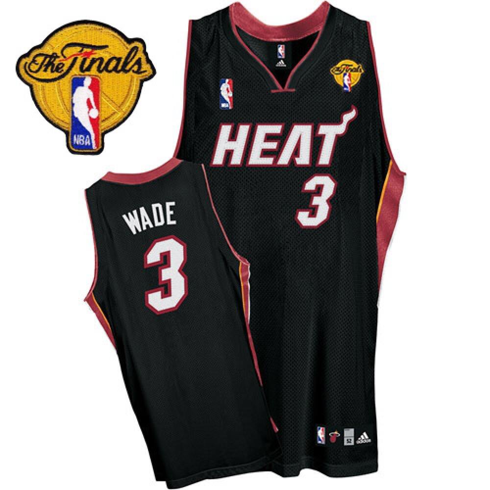 Performance Modern Men's MIA #3 Dwyane Black Basketball Jersey